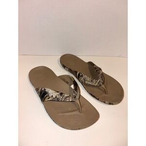 Crocs Kadee II Camo Flip Flops Womens Size 10 Camouflage Sandals Brown Tan